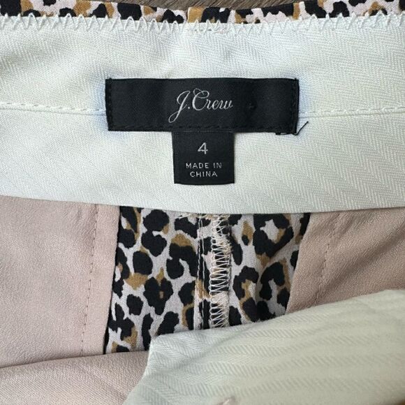J. Crew | Women's Wide-leg Cropped Pant In Leopard-print Silk - Picture 4 of 10